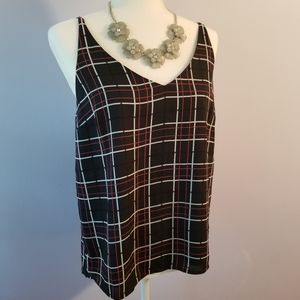 3/$27 NWT Banana Republic Plaid Silky Tank